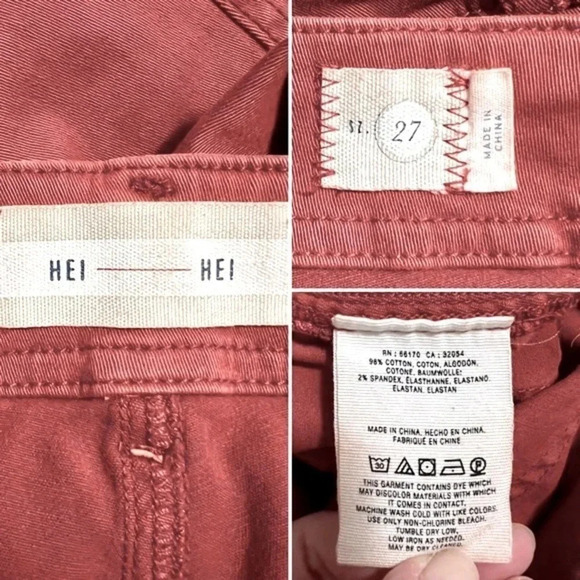 ANTHROPOLOGIE HEI HEI SLIM UTILITY CARGO PANTS RUST 27 - Picture 12 of 12